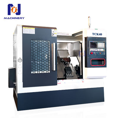 Mini Slant Bed CNC Lathe TCK40 GSK Control Turning Center For Metal Parts Processing
